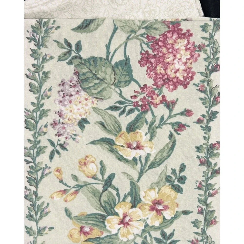 Vintage King Pillowcase Set Dan River Floral Percale Pinks Roses Vines READ